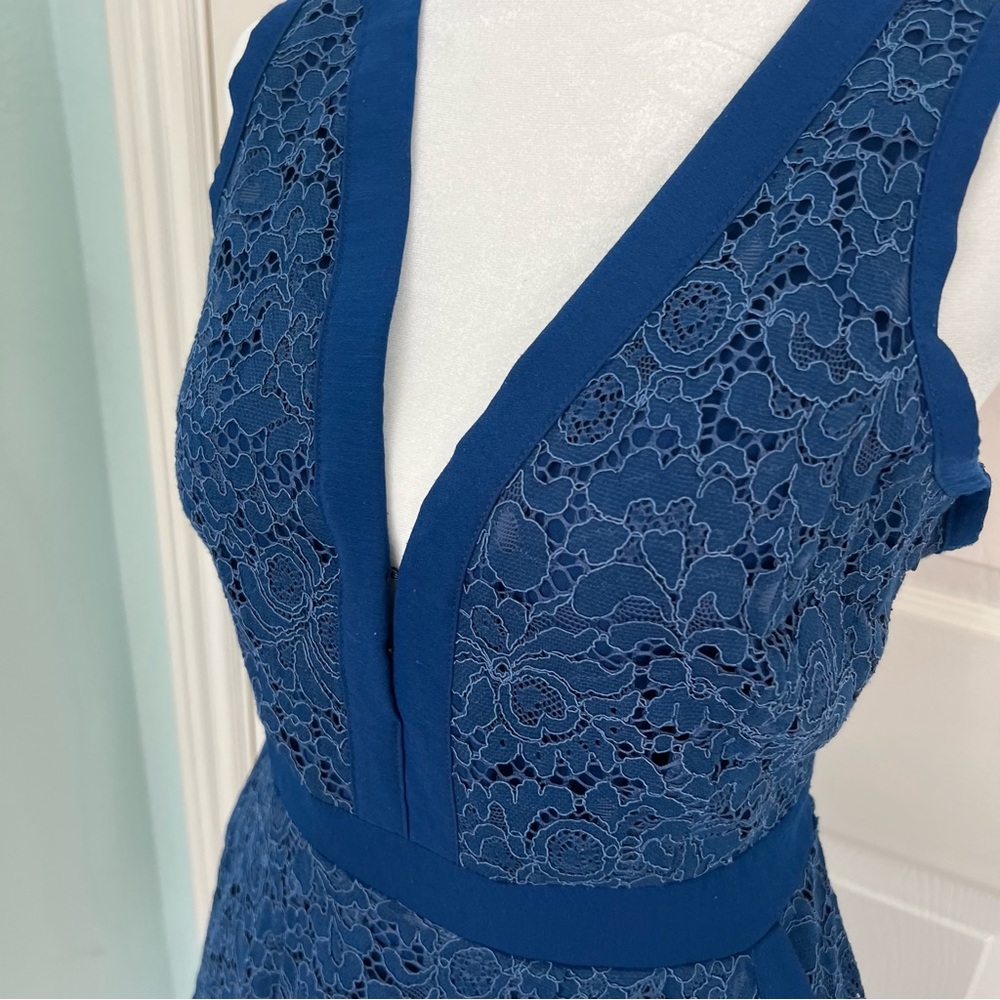 Free People Lovingly In Lace Blue Dress - Picture 3 of 9